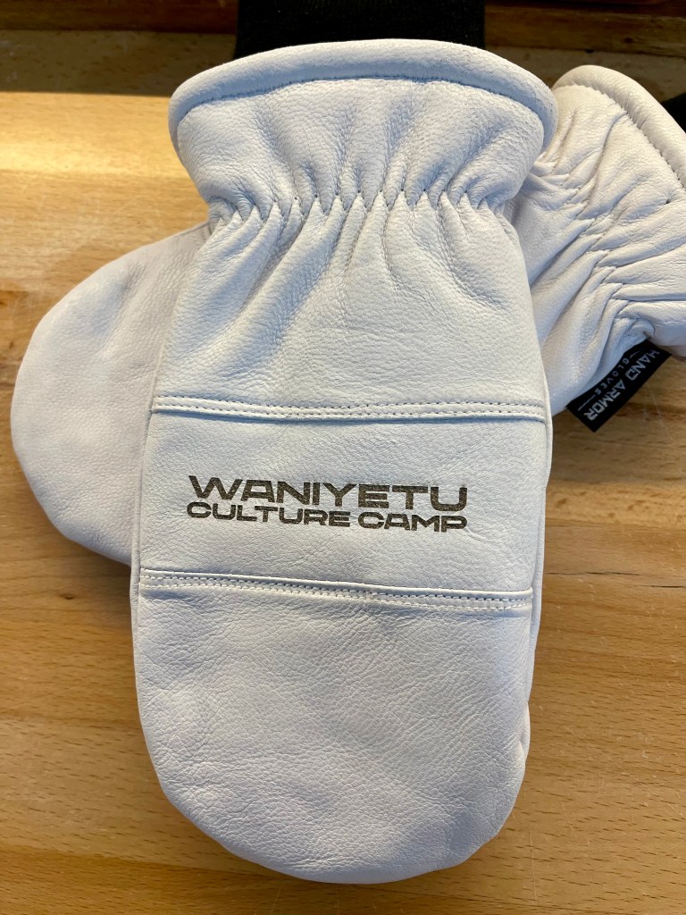 custom engraved leather mitten